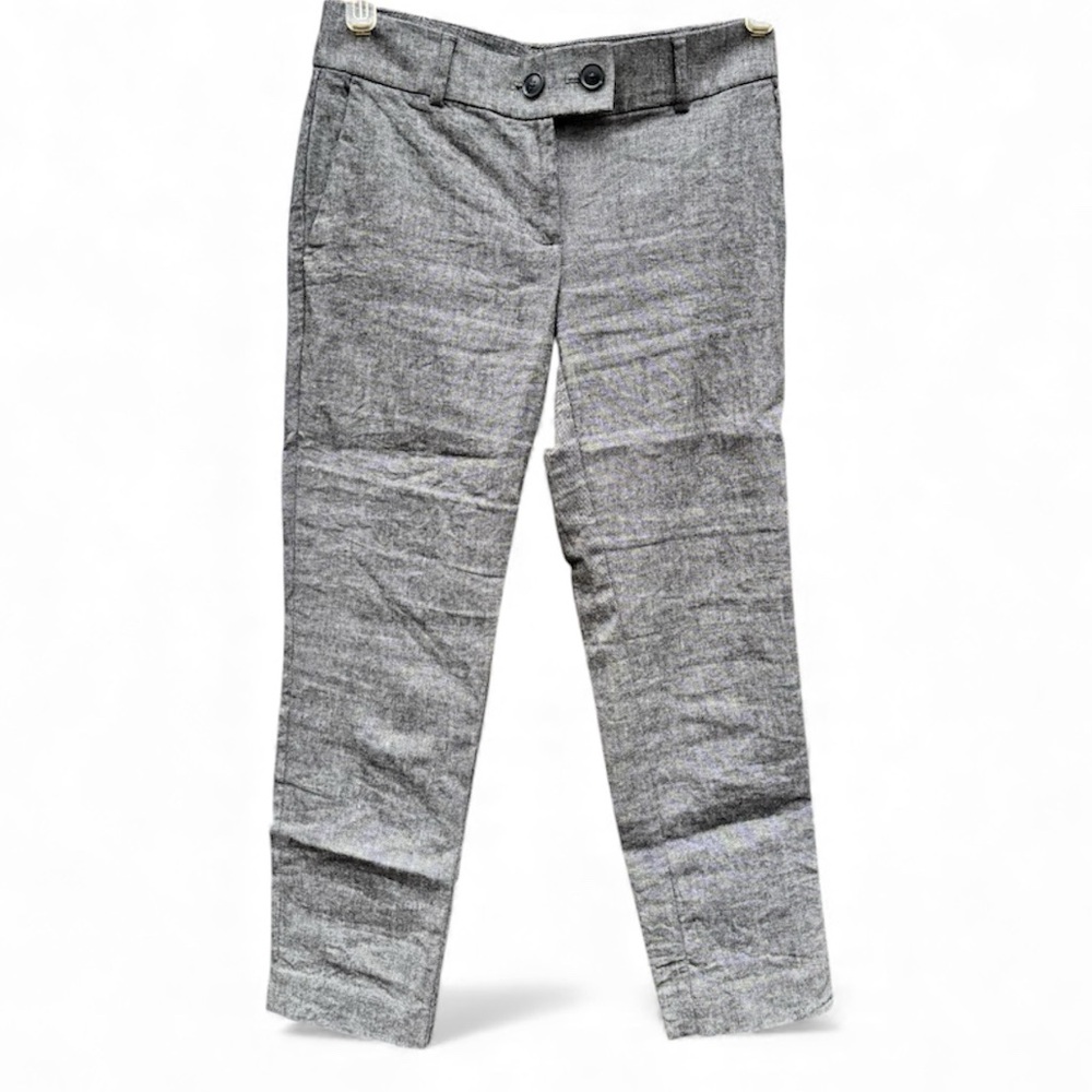 Loft ankle slim work pant dark grey tweed style size 2P